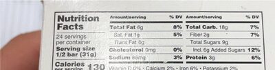 Kates real food tram bars organic gluten free - Nutrition facts