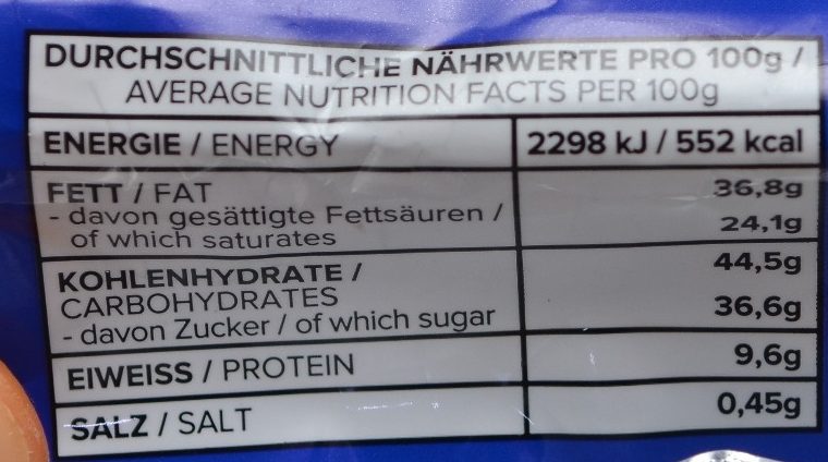 Cleo's peanut butter cups - Nutrition facts - fr