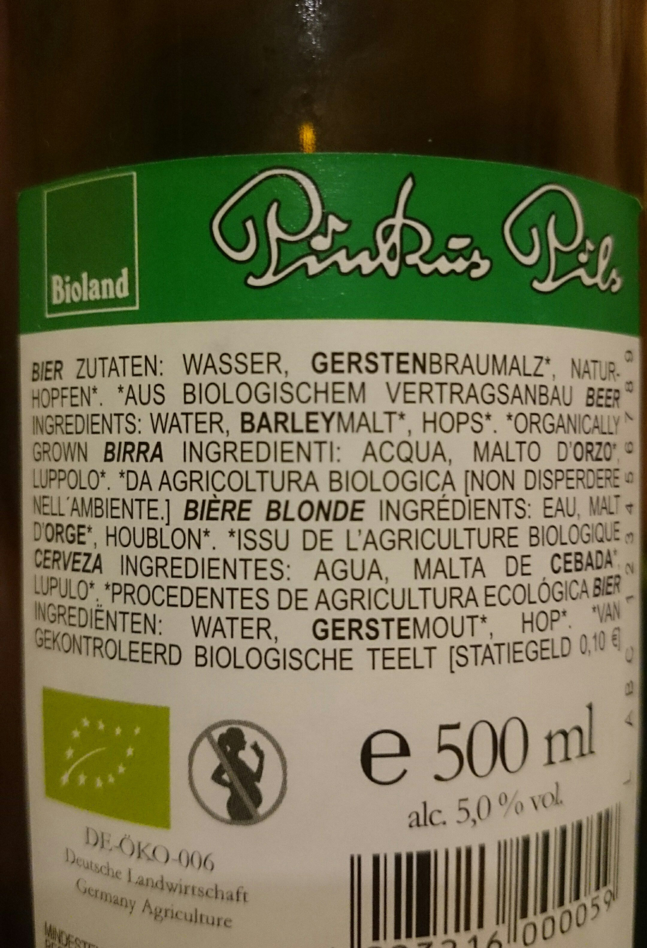 Pinkus Pils - Ingredienser - de