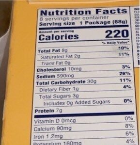 Velveeta shells and cheese - Nutrition facts