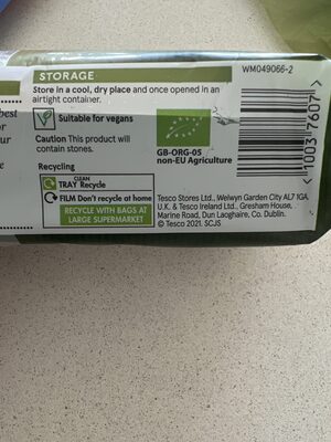 Organic Medjool Dates - Recycling instructions and/or packaging information