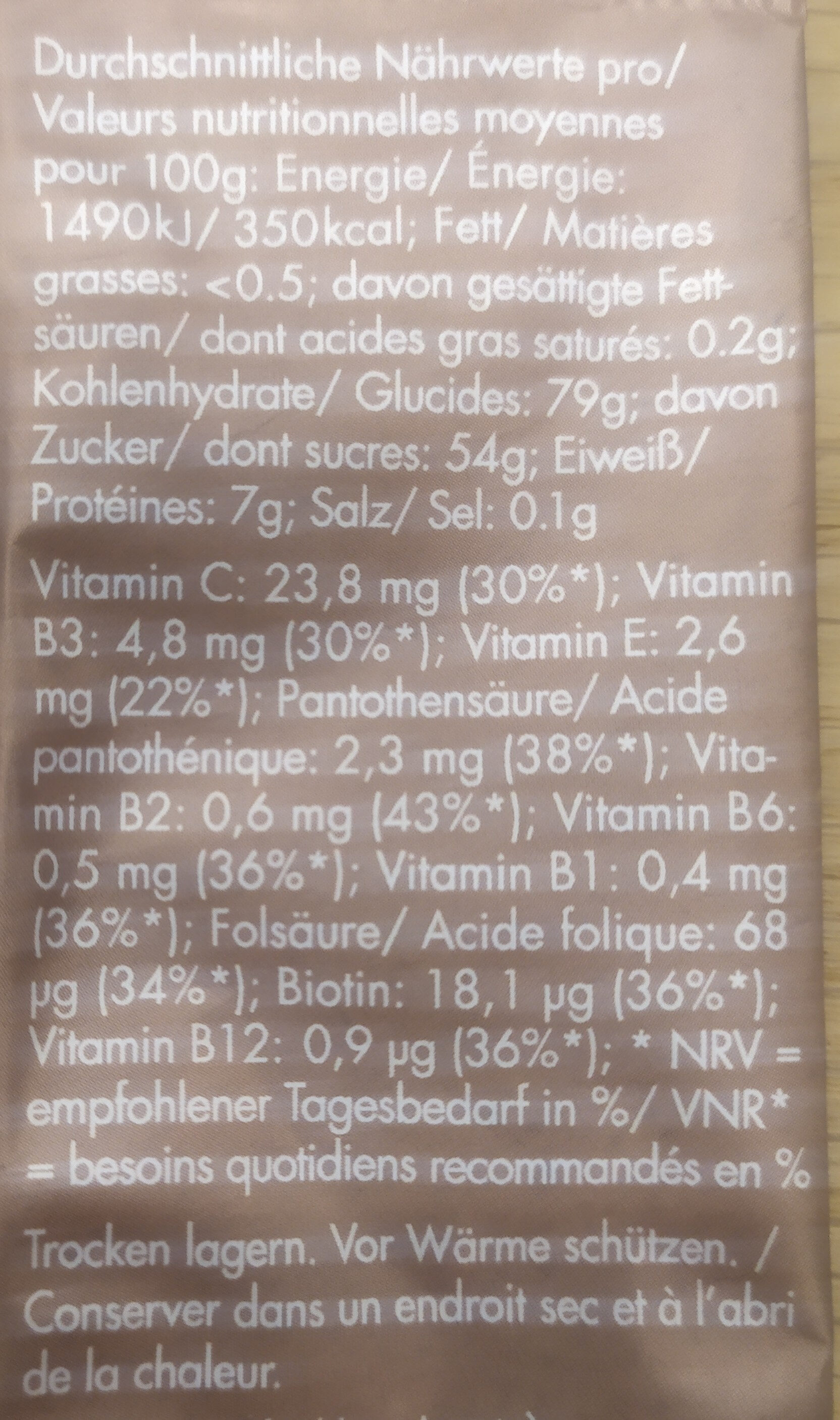 Vitamin gummies - Nährwertangaben - fr