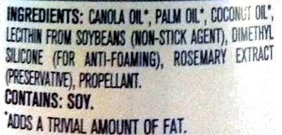 Pam original non stick spray - Ingredients