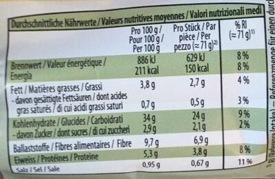 Pain de seigle complet bio - Valori nutrizionali - fr