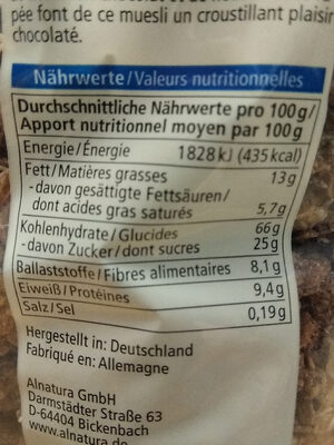 Mais amaranth waffeln - Tableau nutritionnel