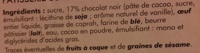 Les Surgelés - Fondant au Chocolat - Ingredients - fr