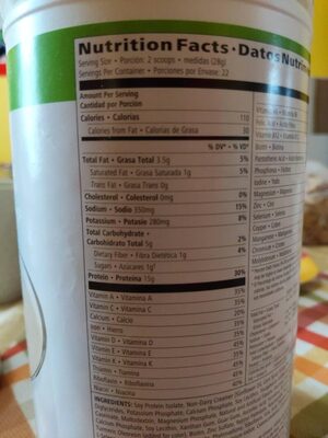 Bebida de proteína en polvo / Proteínas drink milk - Información nutricional