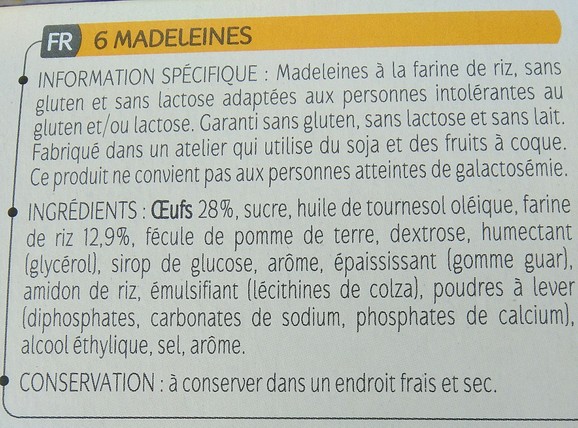 Madeleines - Ingredienti - fr