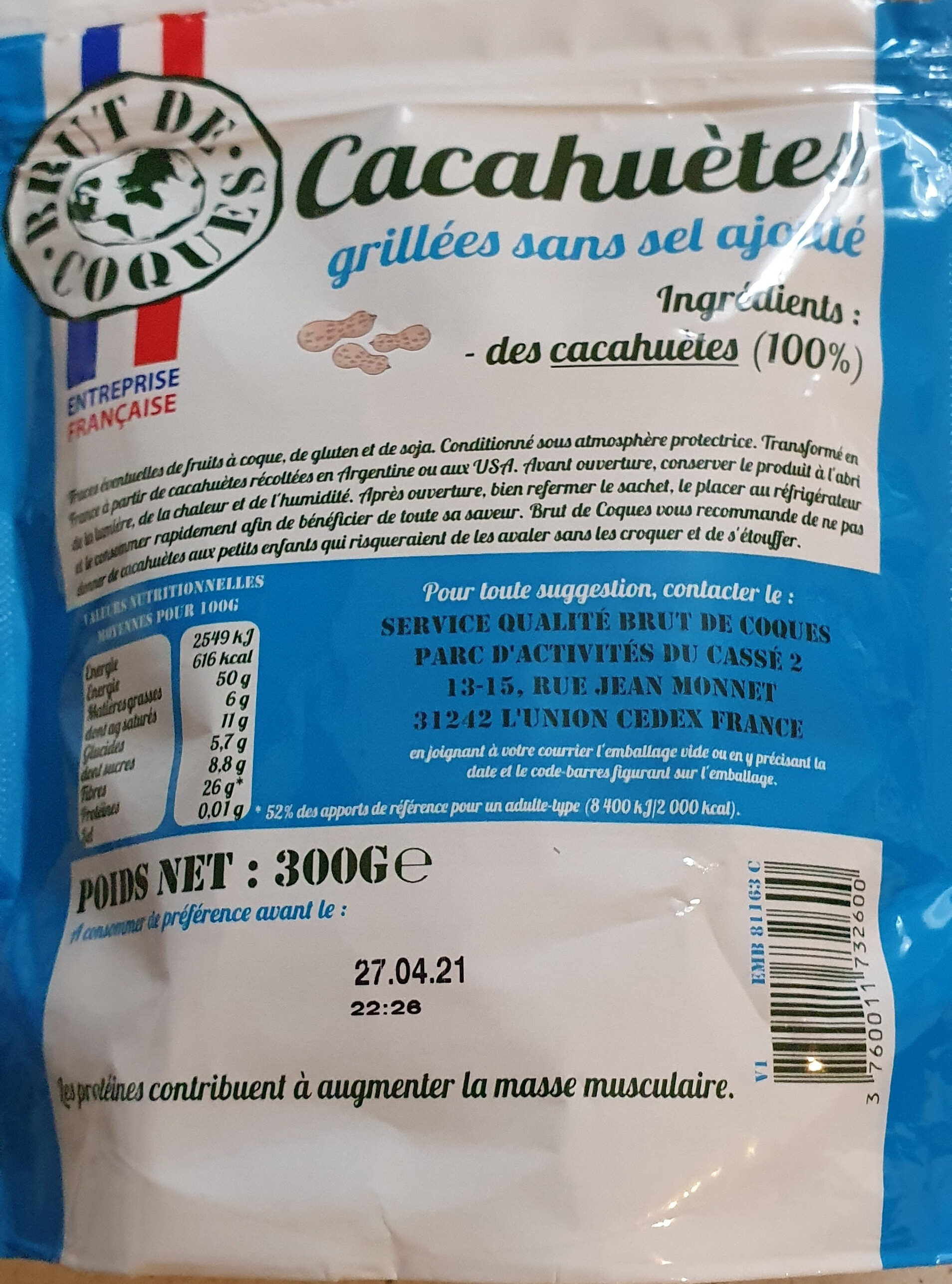 Cacahuètes grillées sans sel ajouté - Product - fr