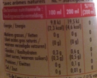 Schweppes zéro agrumes sans sucre sans aspartame - Voedingswaarden - fr