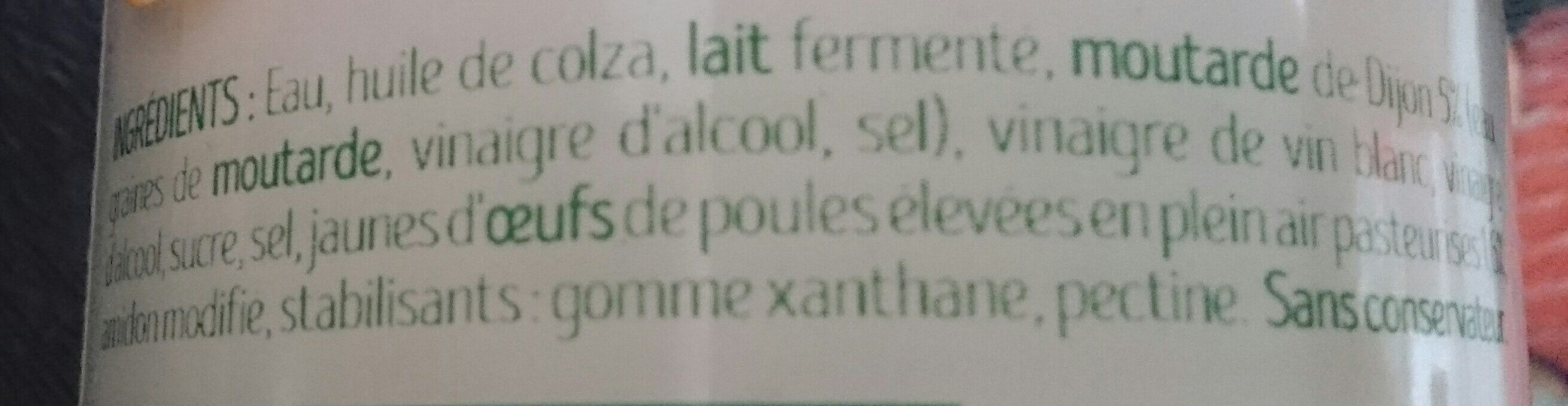 sauce crudités - Zutaten - fr