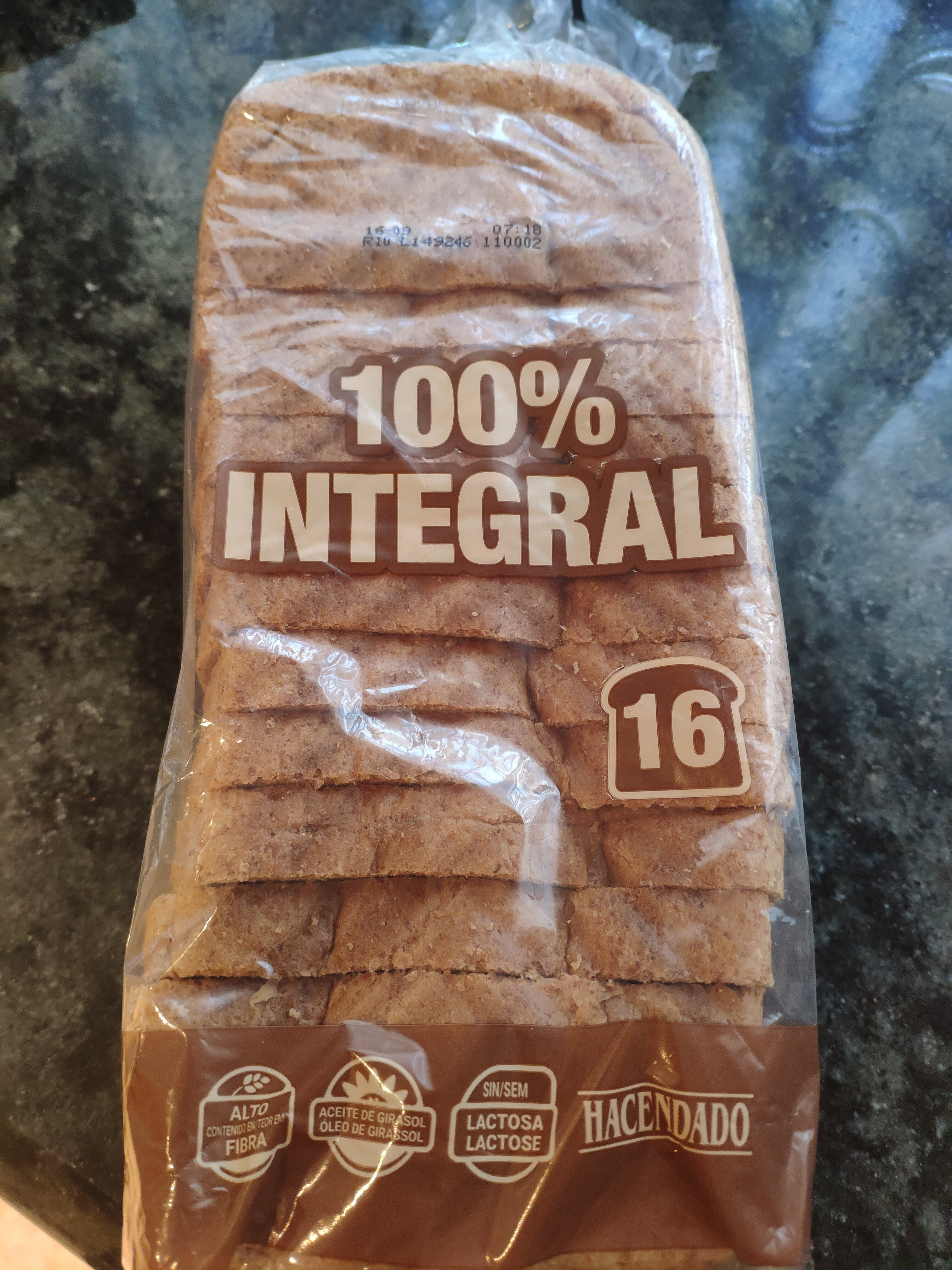 Pan de molde 100% integral - نتاج - es