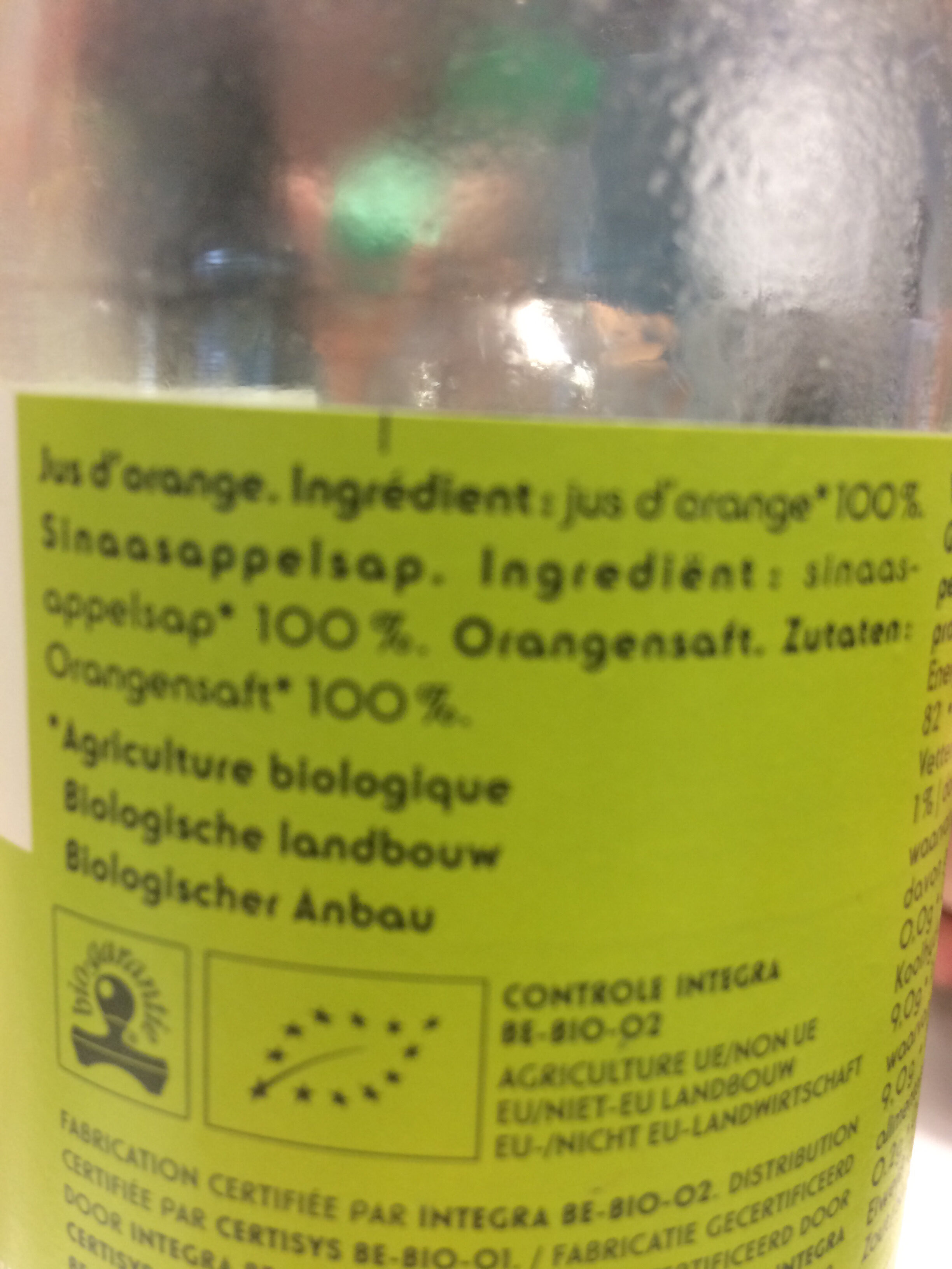 Jus d’orange bio delhaize - Ingredients - fr