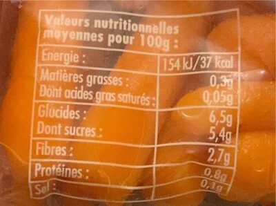 Baby carottes - Voedingswaarden - fr