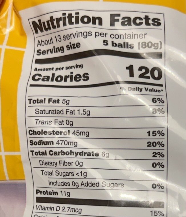 Huvudroll Chicken Meatballs Frozen - Nutrition facts