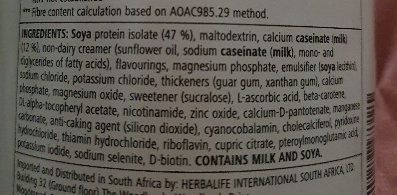 Protein mix drink - Ingredients