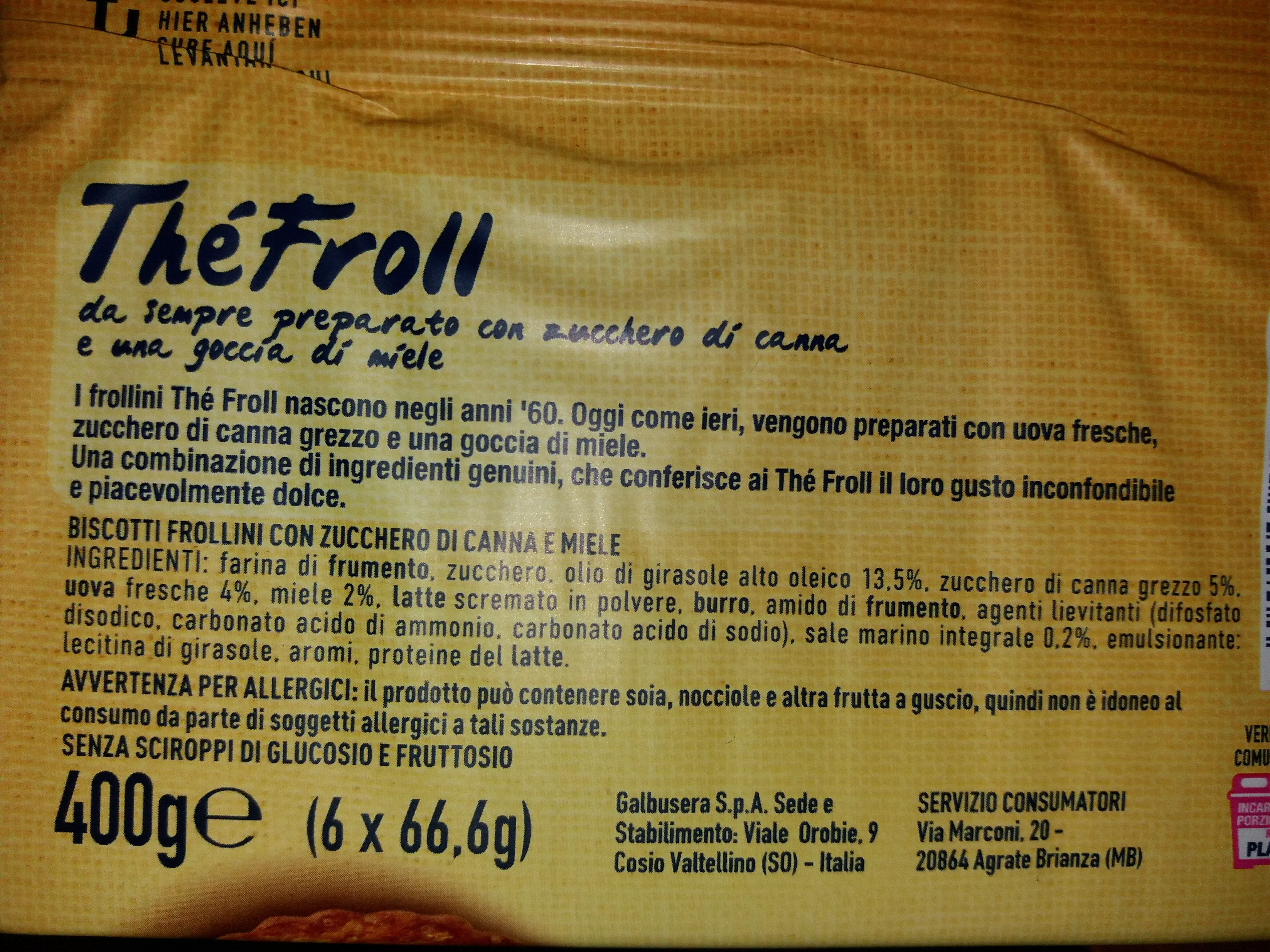 ThéFroll - Ingredienti