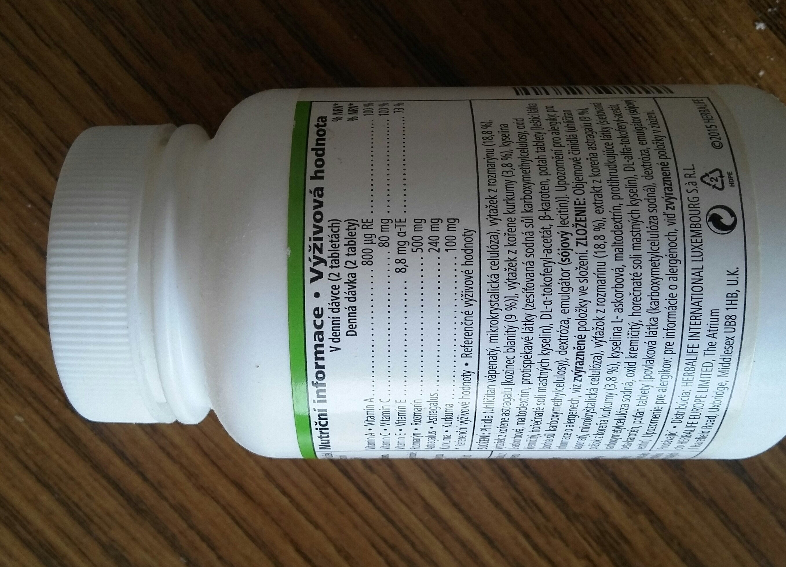 roseguard  vitamin a c e  rosmery - Informació nutricional - cs
