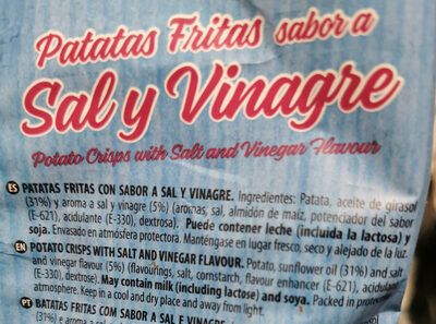Patatas fritas sabor a Sal y Vinagre - Ingredients - es