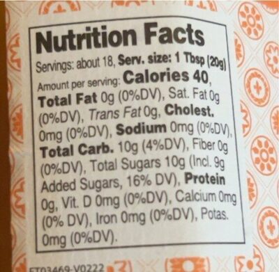 Orange Marmalade - Nutrition facts