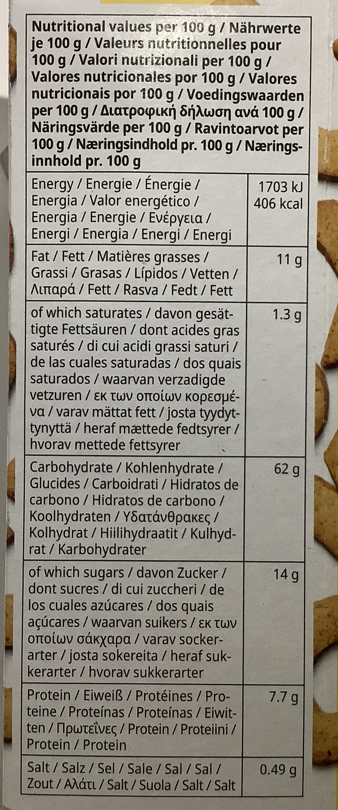 Kafferep Biscuits - Ravintosisältö - fr