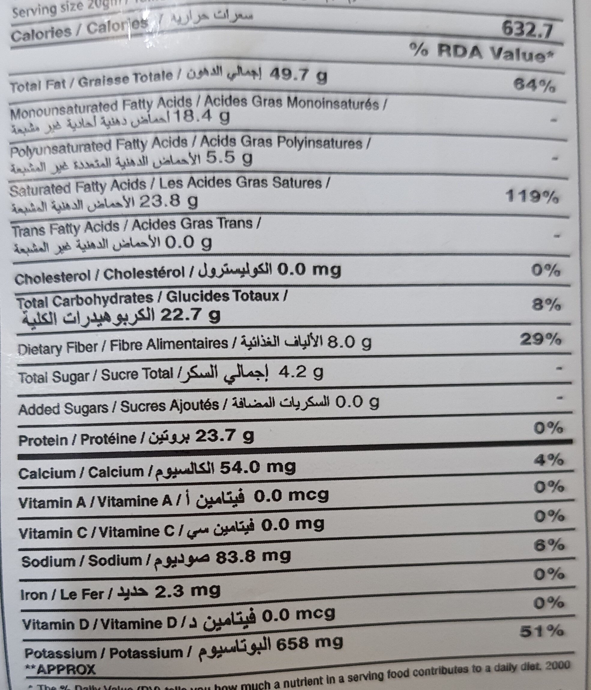 Roasted Peanut - Nutrition facts