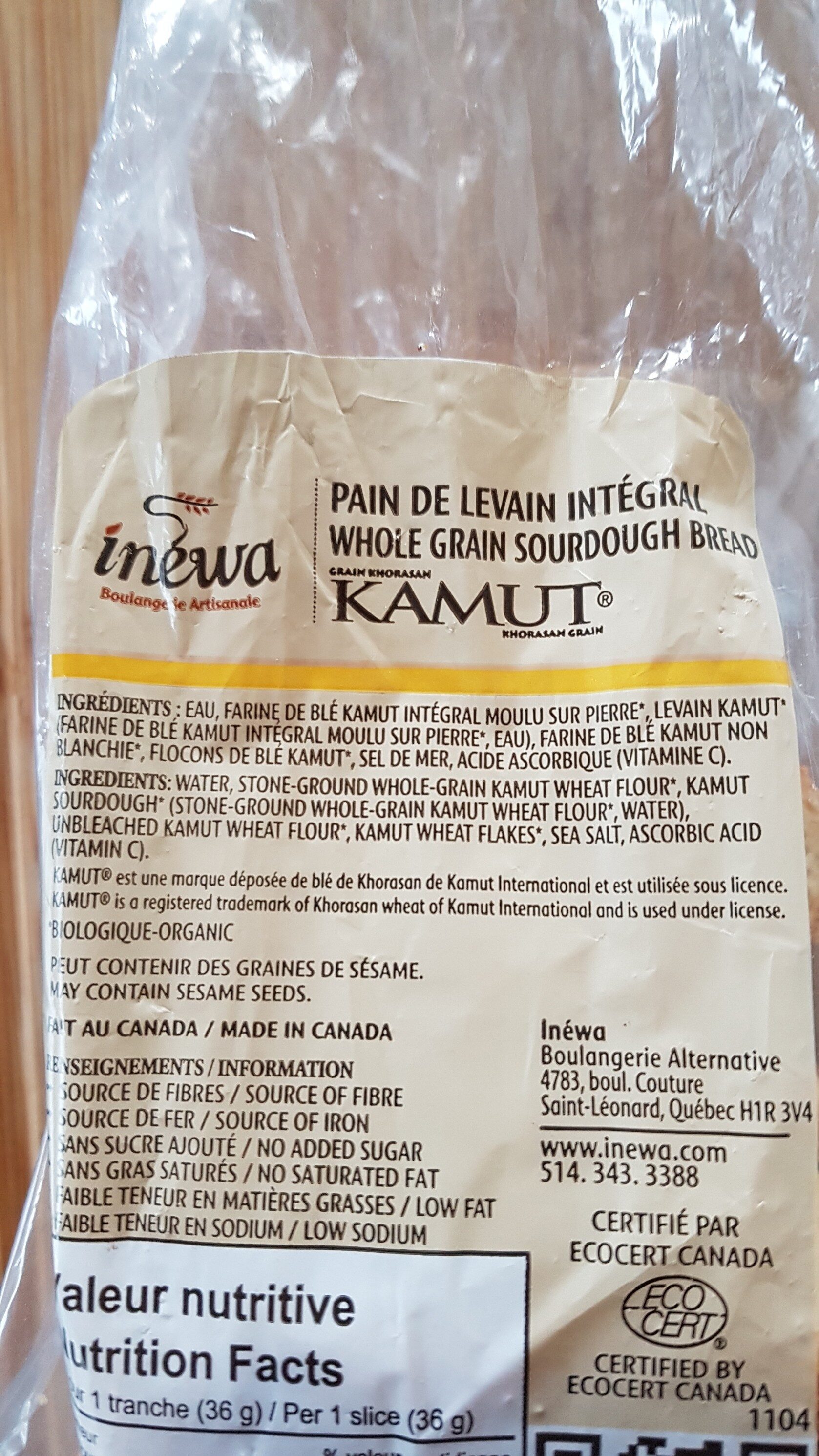 pain kamut - Ingredients