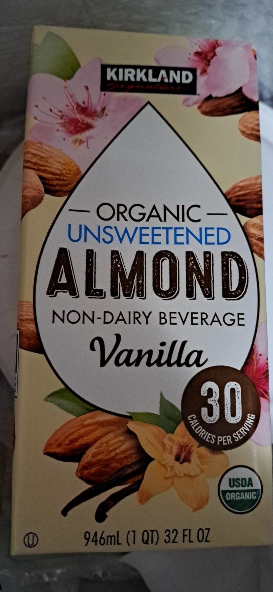 Organic unsweetened almond non dairy beverage vanilla - Product - en
