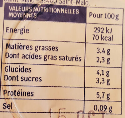 Petits fromages frais nature - Nutrition facts - fr