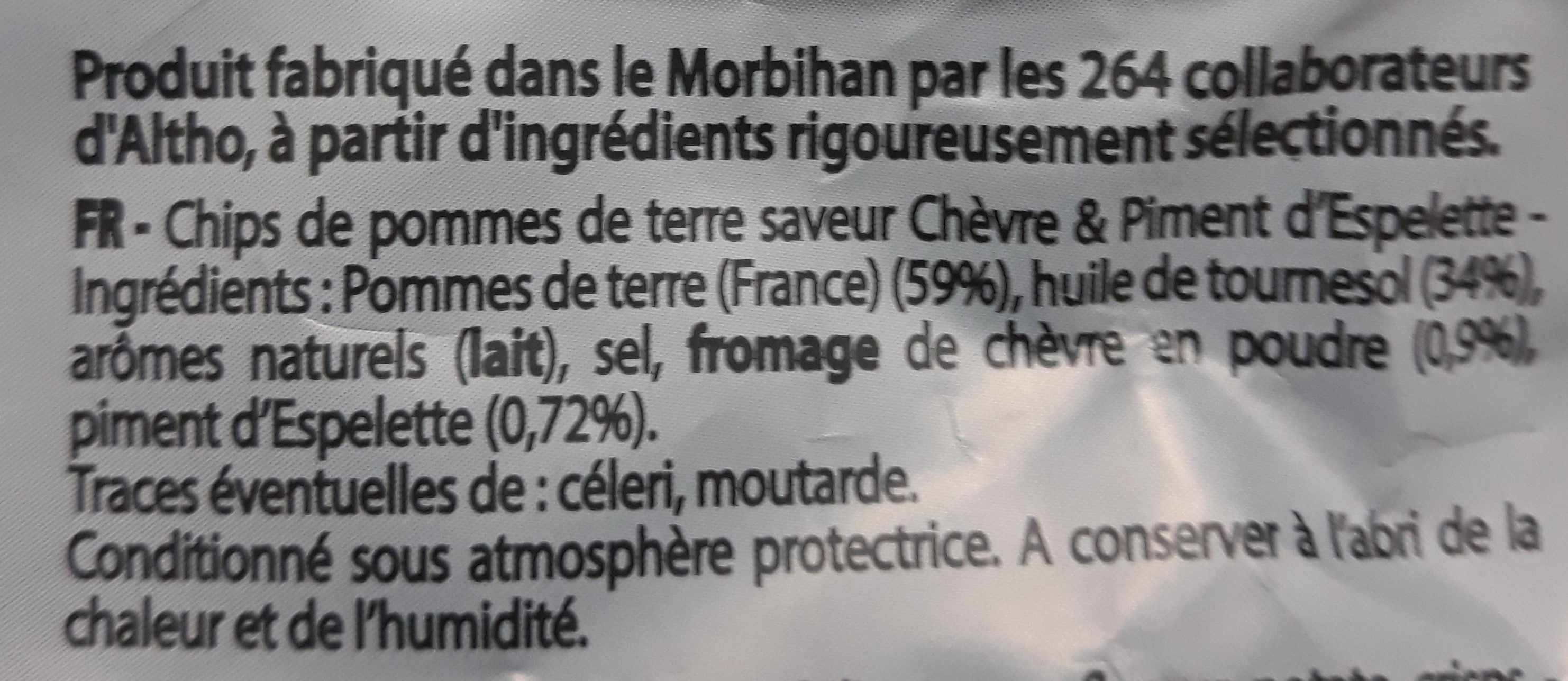 chips saveur chèvre & piment d'espelette - المكونات - fr