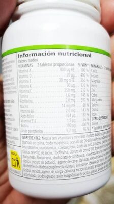 Complejo de vitaminas y minerales para mujer - Nutrition facts