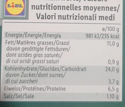 Falafel de légumes bio - Valori nutrizionali - fr