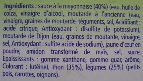 Sandwich au Thon (Recette Bretonne) [même code barre 26015958 que Sandwich au Thon (Recette Méditerranéenne)] - Ingredients - fr