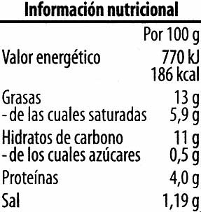 Paté vegetariano Champiñón Shiitake - Información nutricional