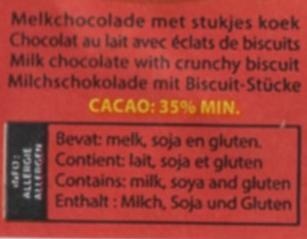 Chocolat lait et biscuit - Ingrediënten - fr