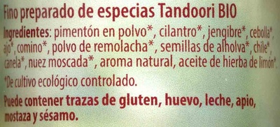 Tandoori - Ingredientes
