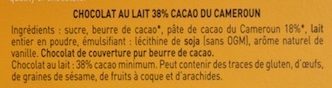 Chocolat au Lait 38% - Ingrédients