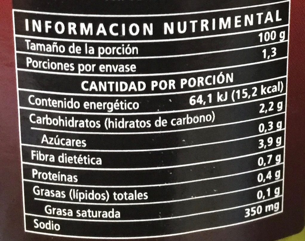 Serpis Guindillas picantes al vinagre - Información nutricional