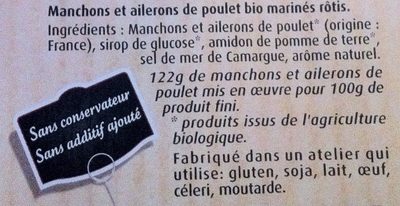 Manchons/ailerons de poulet bio rôtis Maître Coq - Ingrediënten - fr