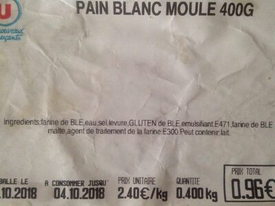 Pain blanc moule - Ingredients - fr