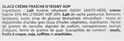 Glace CRÈME FRAÎCHE D'ISIGNY - Ingredients - fr