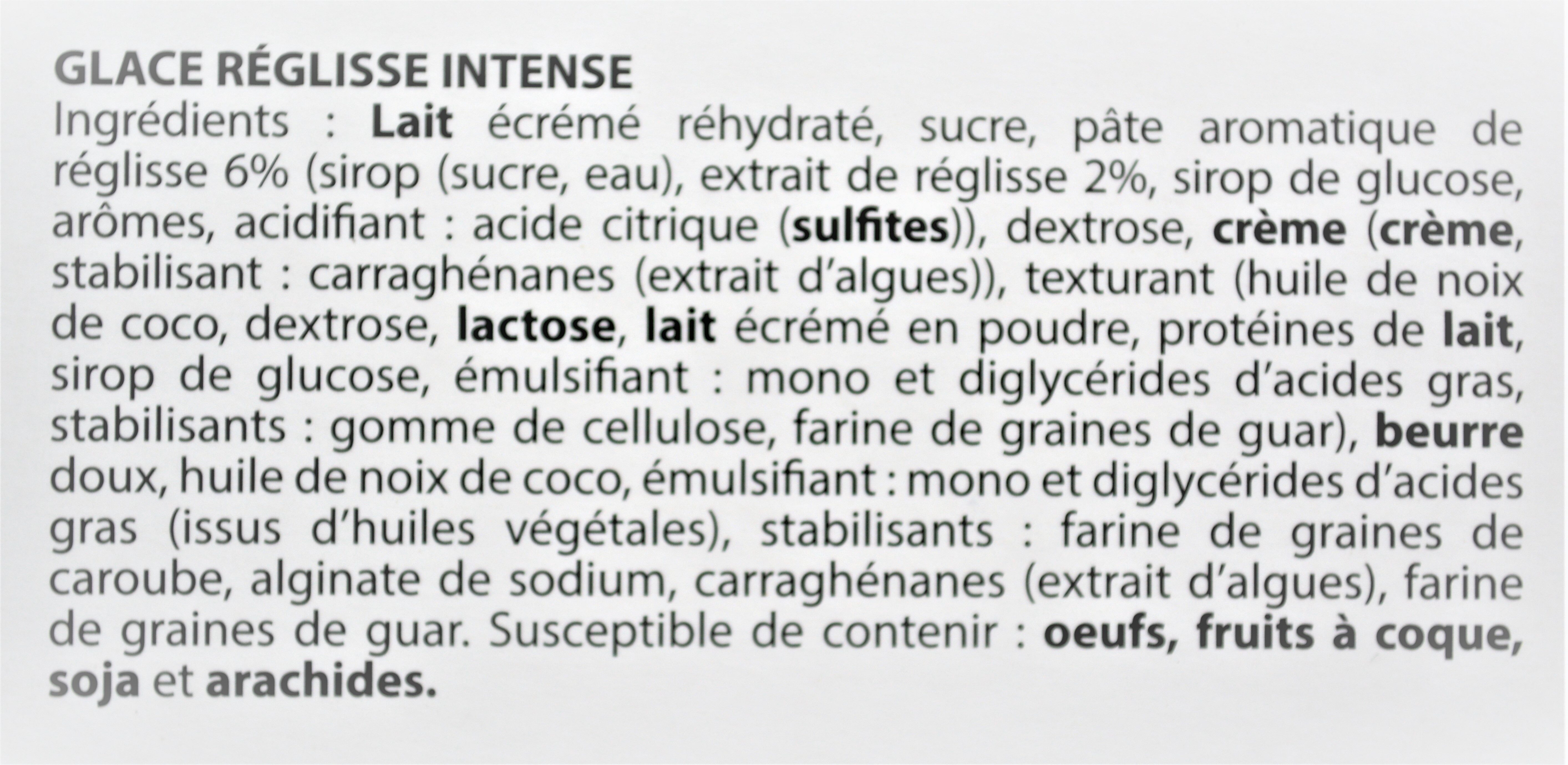 Glace RÉGLISSE Intense - Ingredientes - fr
