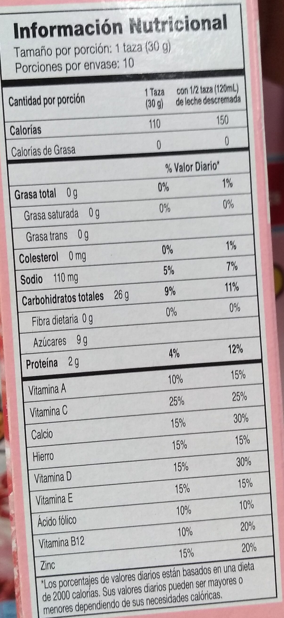 Fresi Krispis Edición Limitada - Nutrition facts - es