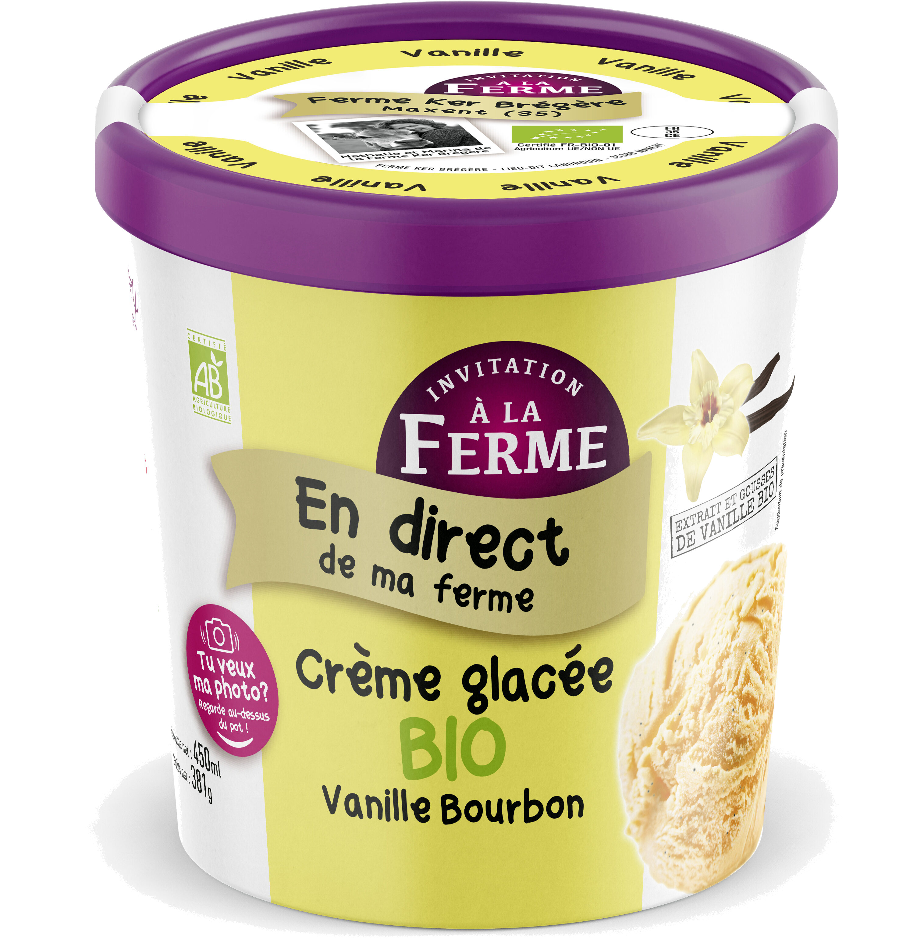 Crème glacée bio Vanille Bourbon - Product - fr