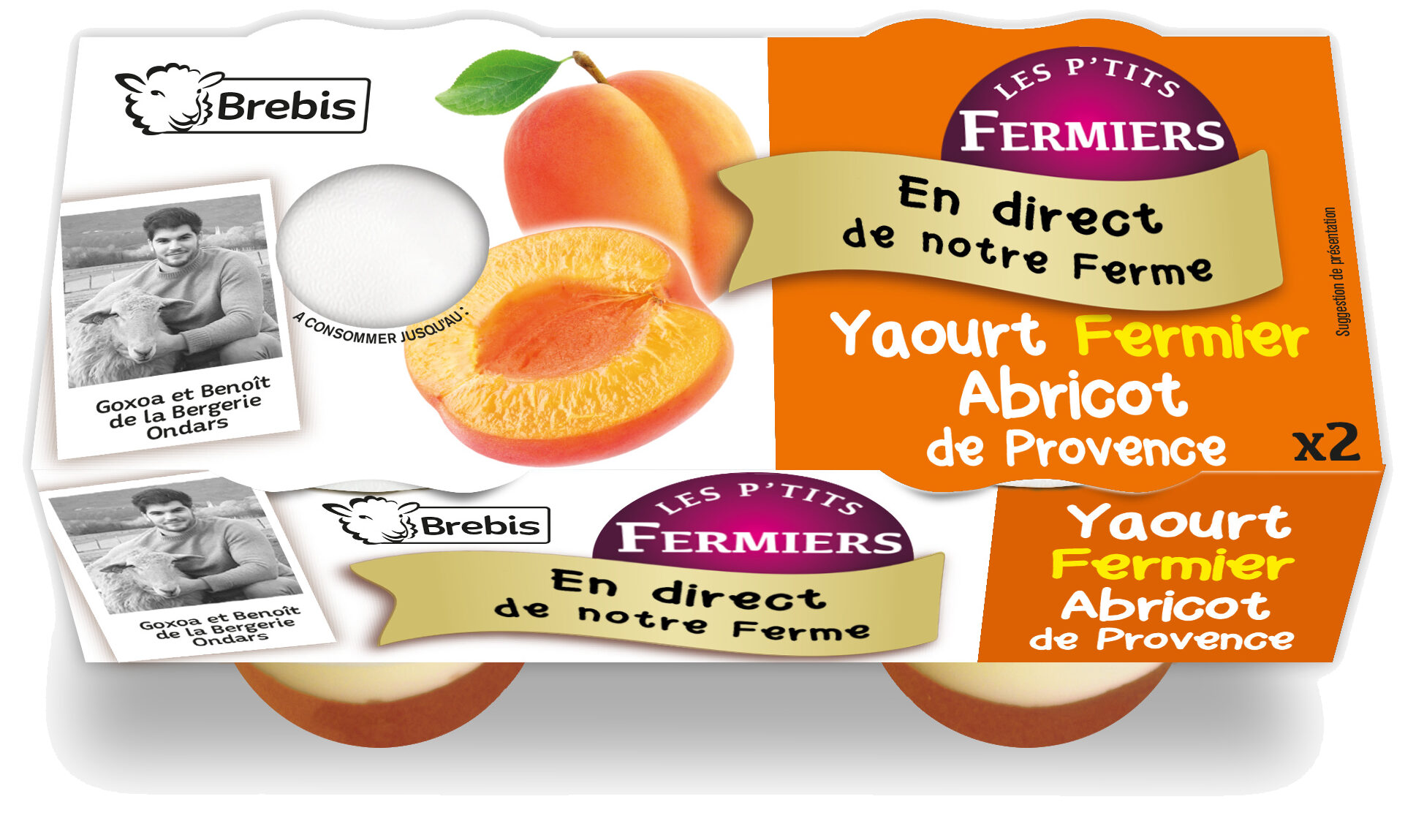 Yaourt brebis fermier Abricot de Provence - Product - fr