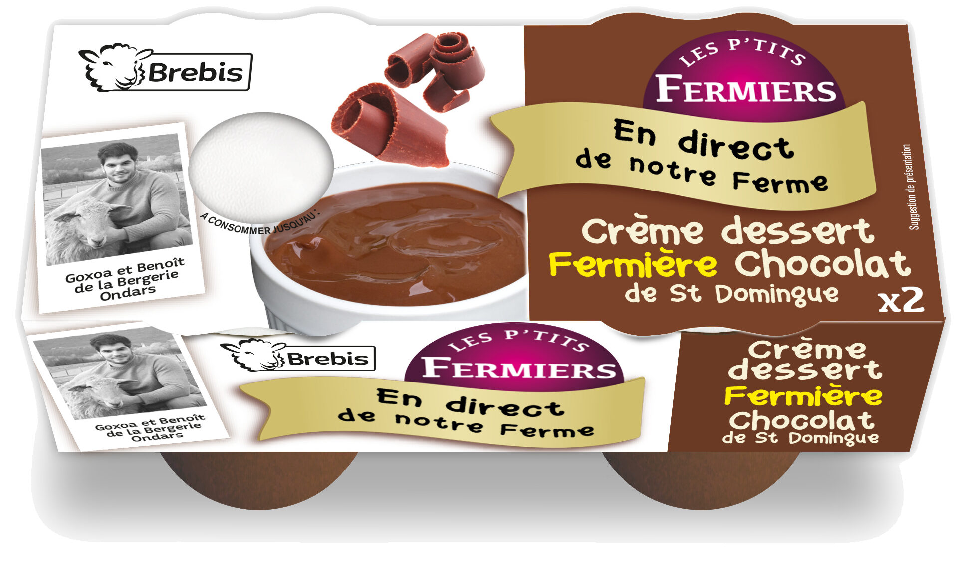 Crème dessert brebis fermière Chocolat - Product - fr