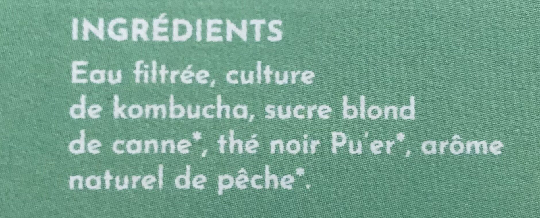 Kombucha Pêche - Ingredients - fr