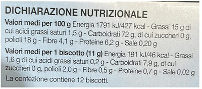 Cereal Biscotti gusto cocco - Nutrition facts - it