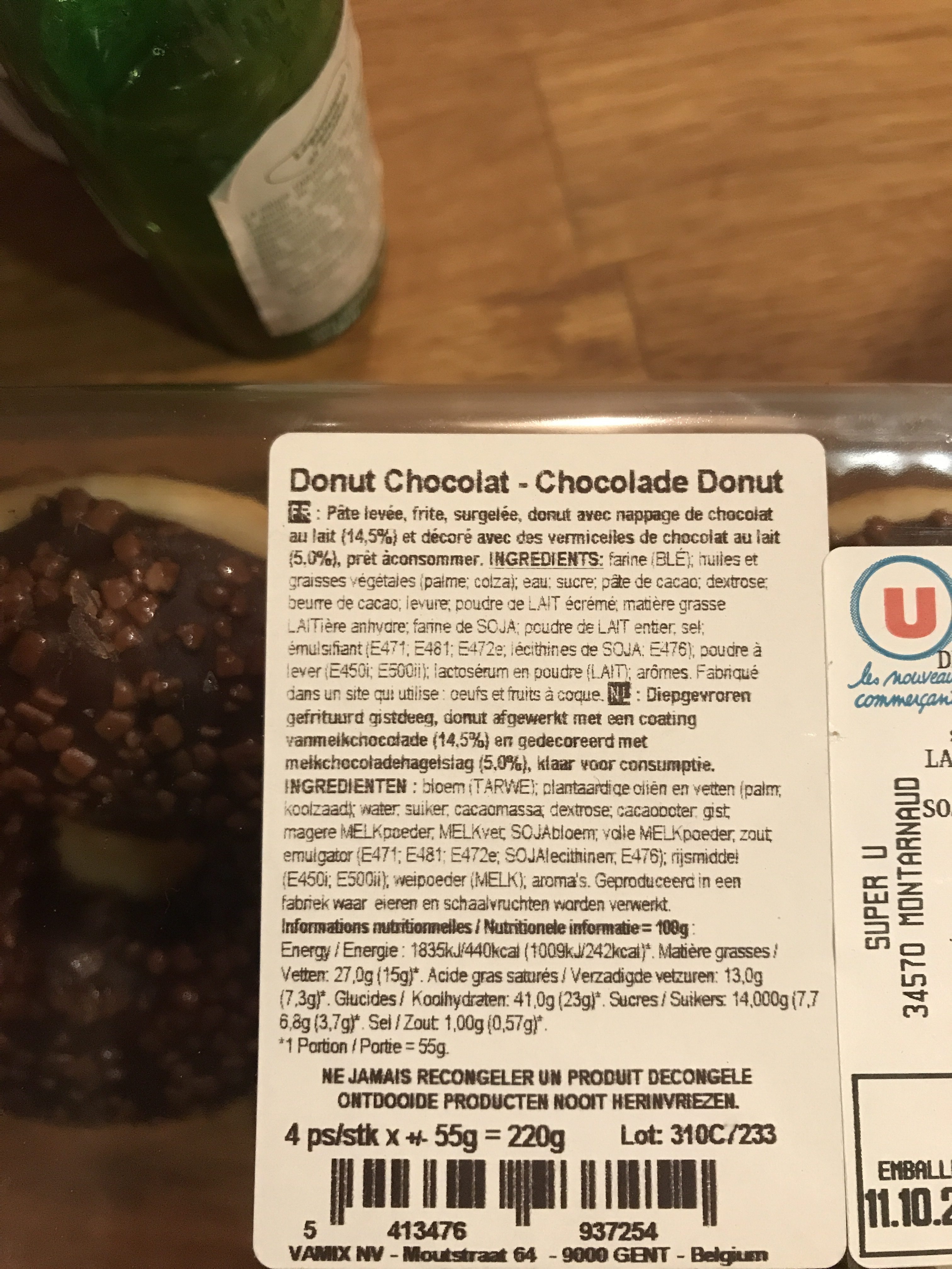 Donut decor chocolat - Ingrédients