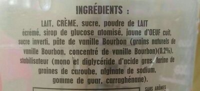 Promis Juré Vanille - Ingredients - fr